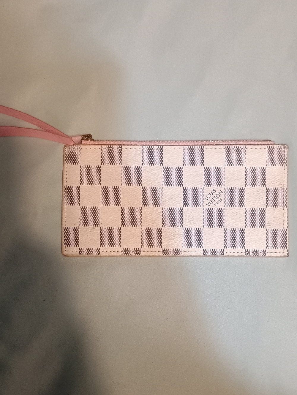 Louis Vuitton Cream Damier Azur Wristlet Clutch